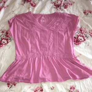 NWOT Pink Peplum Top